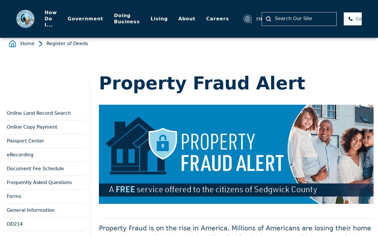 Wichita previous residents Sedgwick County property alert